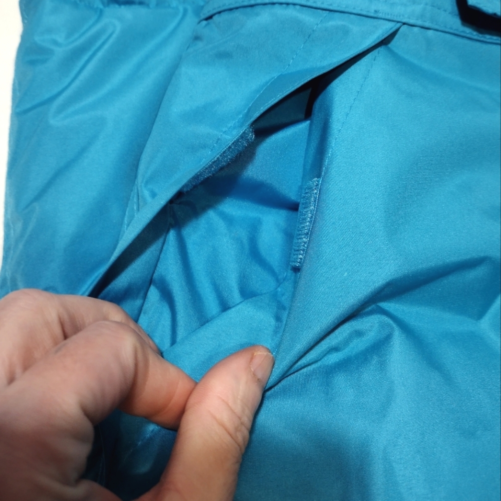Stevies Aqua Blue Fleece Upper Overall Snow Bibs Ski Pants - Picture 10 of 13
